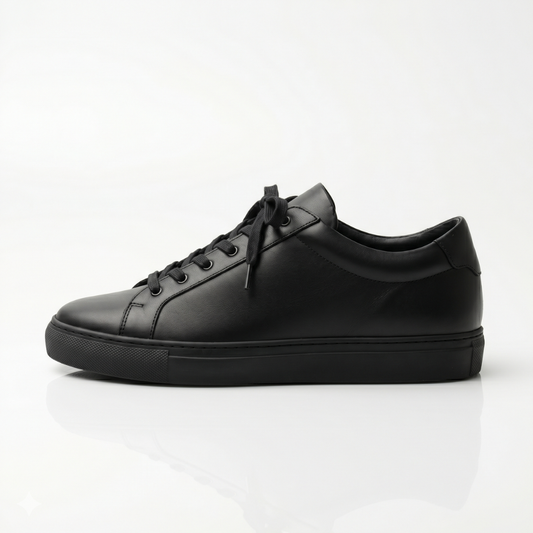 Black Belmont Leather Sneakers