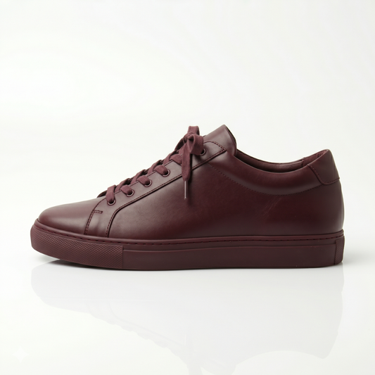 Burgundy Belmont Leather Sneakers